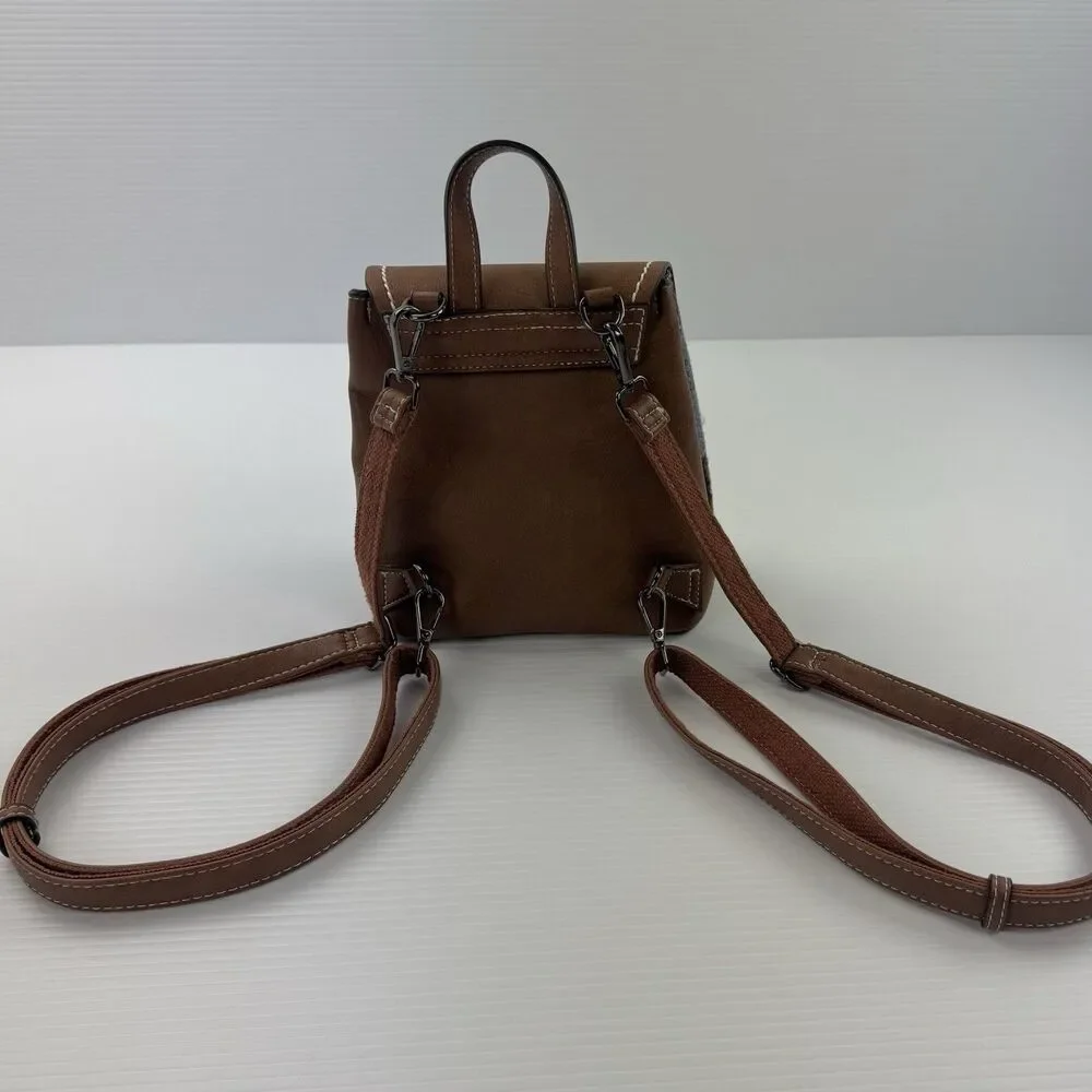 Islander Jura Mini Backpack Harris Tweed Tartan Vegan Leather Scotland NWOT
